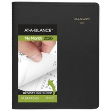 AT-A-GLANCE 2026 15-Month Monthly Planner, Black, Large, 9" x 11"