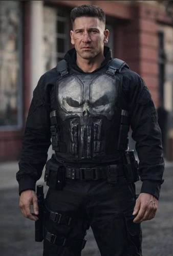 Spider-Man Brand New Day Punisher Black Leather Vest with Belt for Halloween - product listing photo