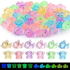 60 Pcs Luminous Mini Resin Axolotl, Tiny Axolotl Miniature Figures Glow in Th...