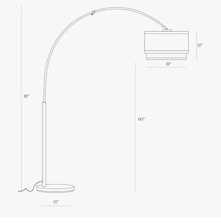 Brightech Mason Modern Corner Arc Floor Lamp with Marble Base eBay