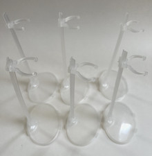 Vintage Barbie Doll Clear Plastic Stand LOT OF 6, Fits 11" Dolls, Ships Fast