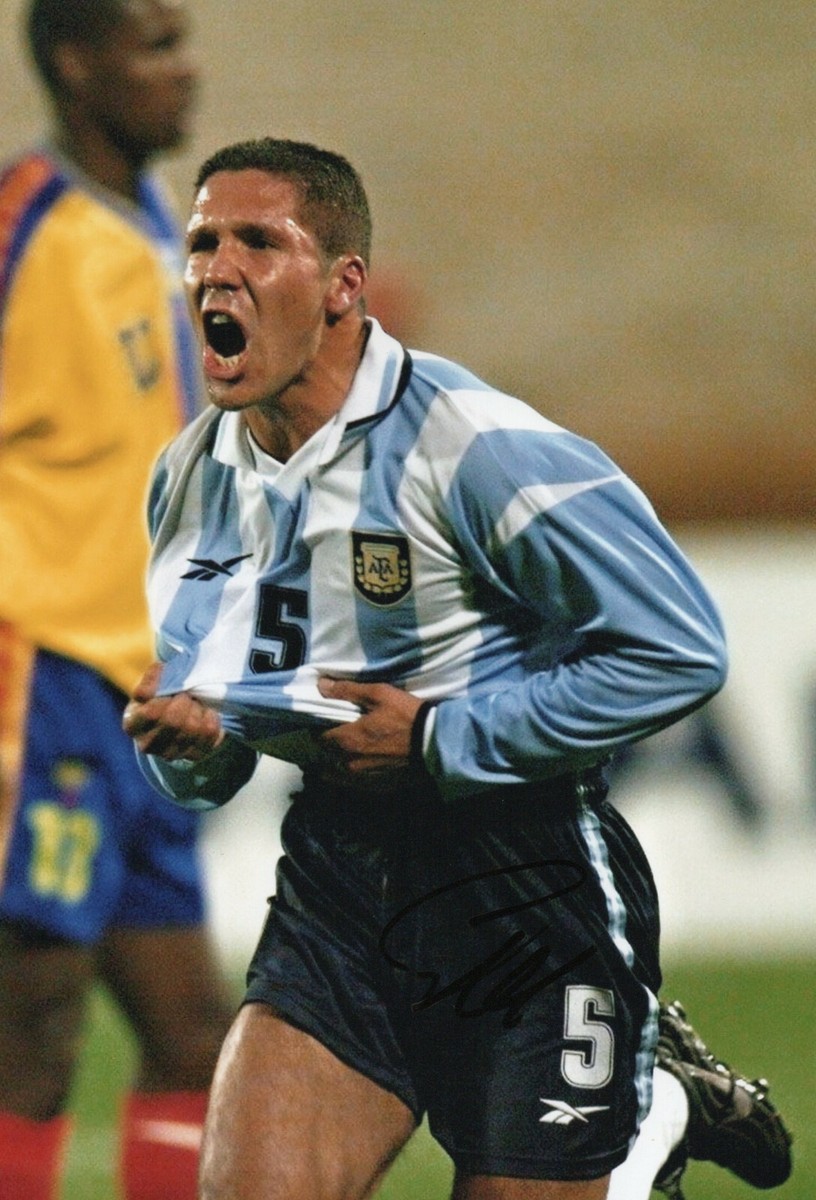 Signed Diego Simeone Argentina World Cup 12