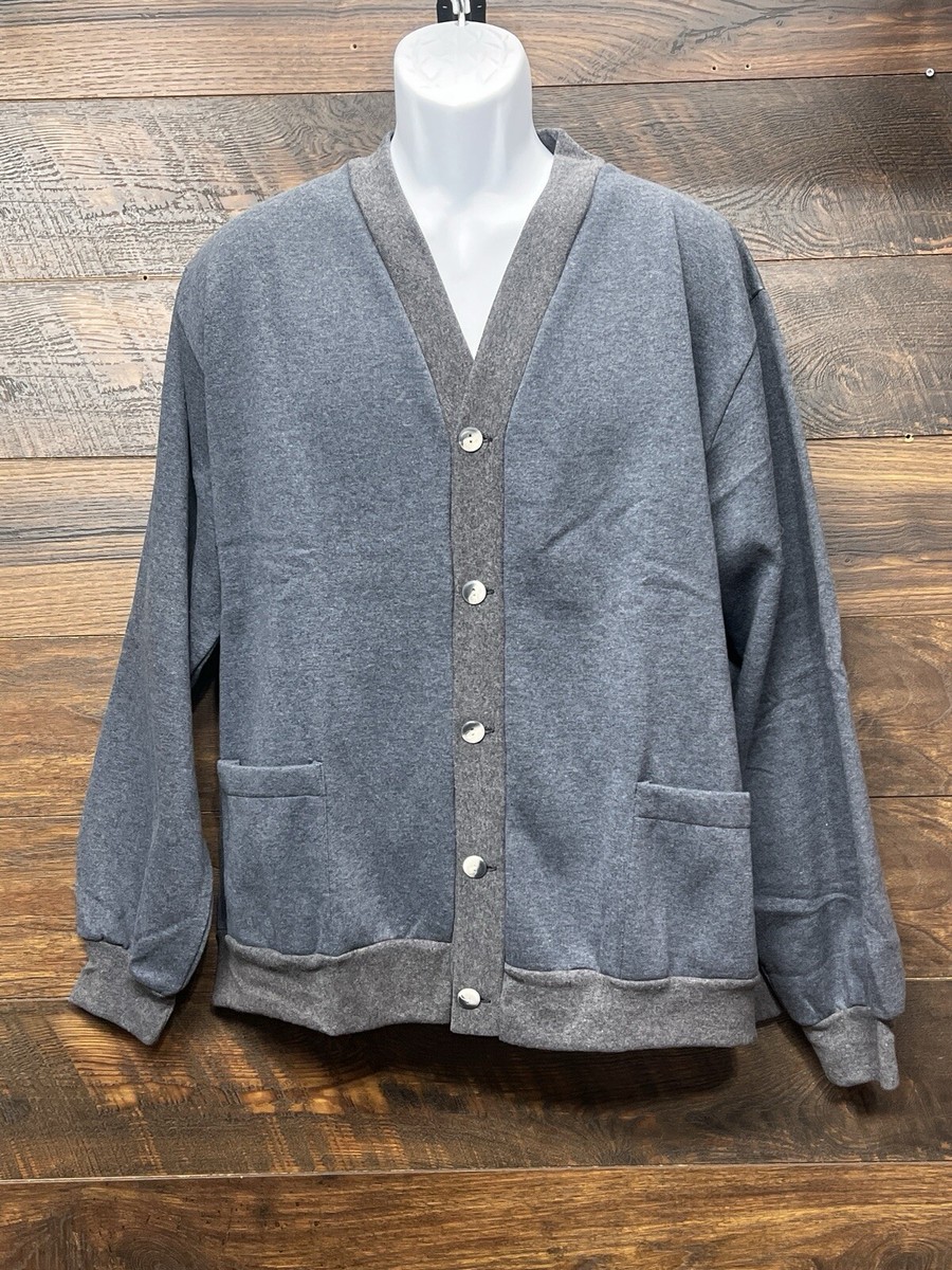 Vtg Sweatshirt Cardigan The Vermont Country Store Men XL Blue Long