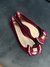 Womens Ted Baker Burgundy Jelly Plastic Ballet Flats Shoes Size 38