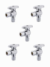 EFIELD 5 PCS 1/2" PEX-A X 3/8"OD BRASS 1/4 TURN ANGLE STOP VALVES-LEAD FREE