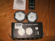 2 LED 4.5V LED Puck Light Kit, AAA Batteries, Color Changing with Remote