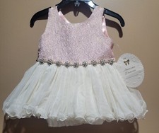 American Princess Baby Girl Dress 12M Easter/Wedding/Formal NWT Pink/White...