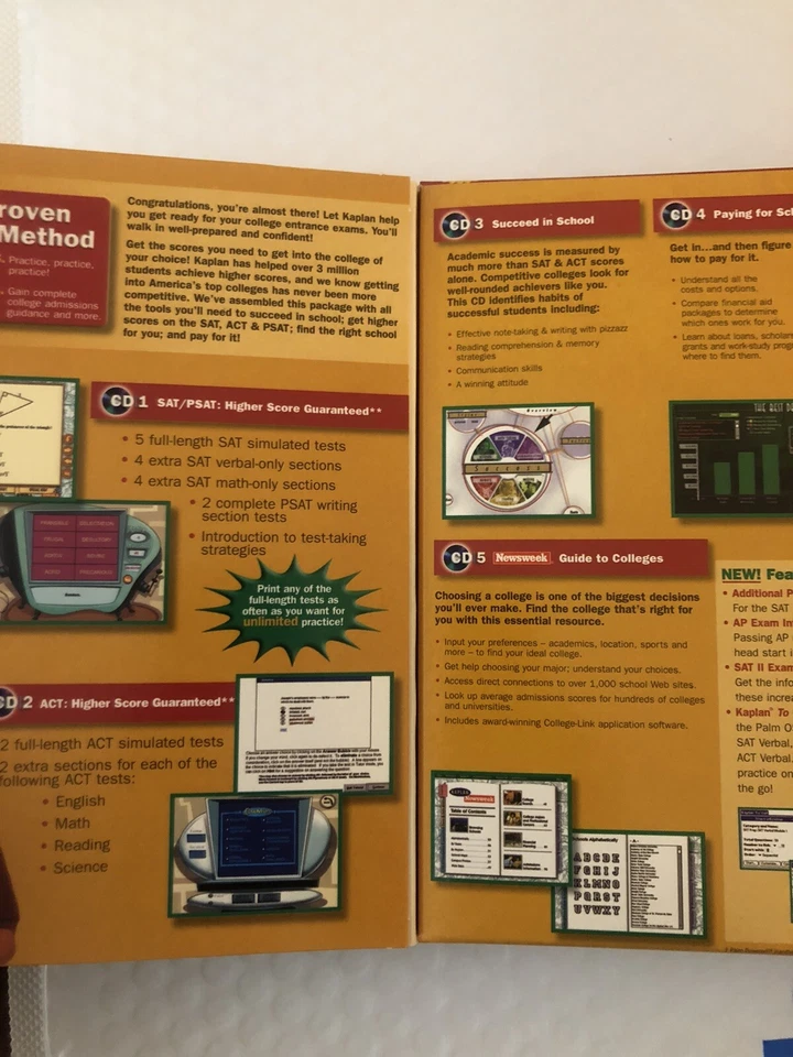 Kaplan SAT ACT PSAT Test Prep Learn (2003, CD-ROM), Excellent Condition! - Image 3 of 3