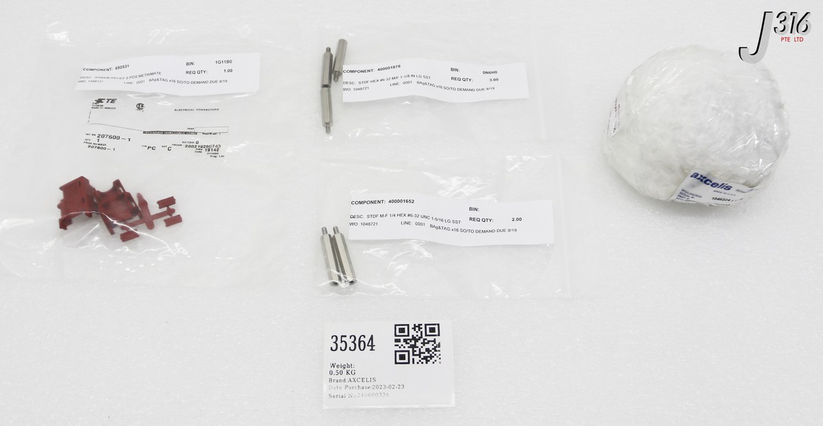 No.O -ring-オリジナルシールホルダー＆シール&キーホルダーセット 35364 AXCELIS KIT, UPGRADE BULB MOTOR ROTATE HIGH TEMP W/ STRAIN