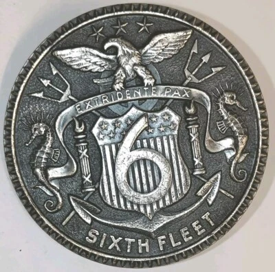 Insigne 6eme Flotte De Calandre Pour Véhicule U.S Diamètre 65mm Fabricant Drago - Photo 1/2