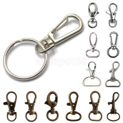 New Lot 50 100 300 Metal Lanyard Hook Swivel Snap Lobster Clasp Clips Silver LK