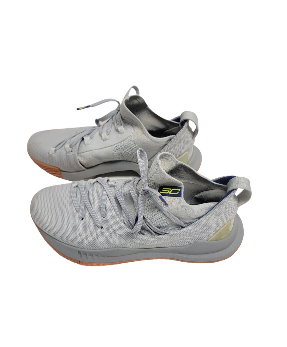 Womens Under Armour Size 8 M Gray Orange Logo Athletic Shoes  display picture 3