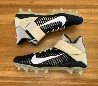 Size 11.5 Nike Alpha Menace Pro 2 Mid Black Gold Football  display picture 3