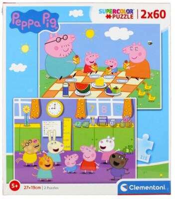 Peppa Pig Supercolor Puzzle 2 x 60 Teile Clementoni - 81156