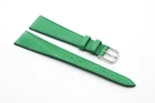 20mm Green Genuine Leather Strap Watch Band, Silver Buckle