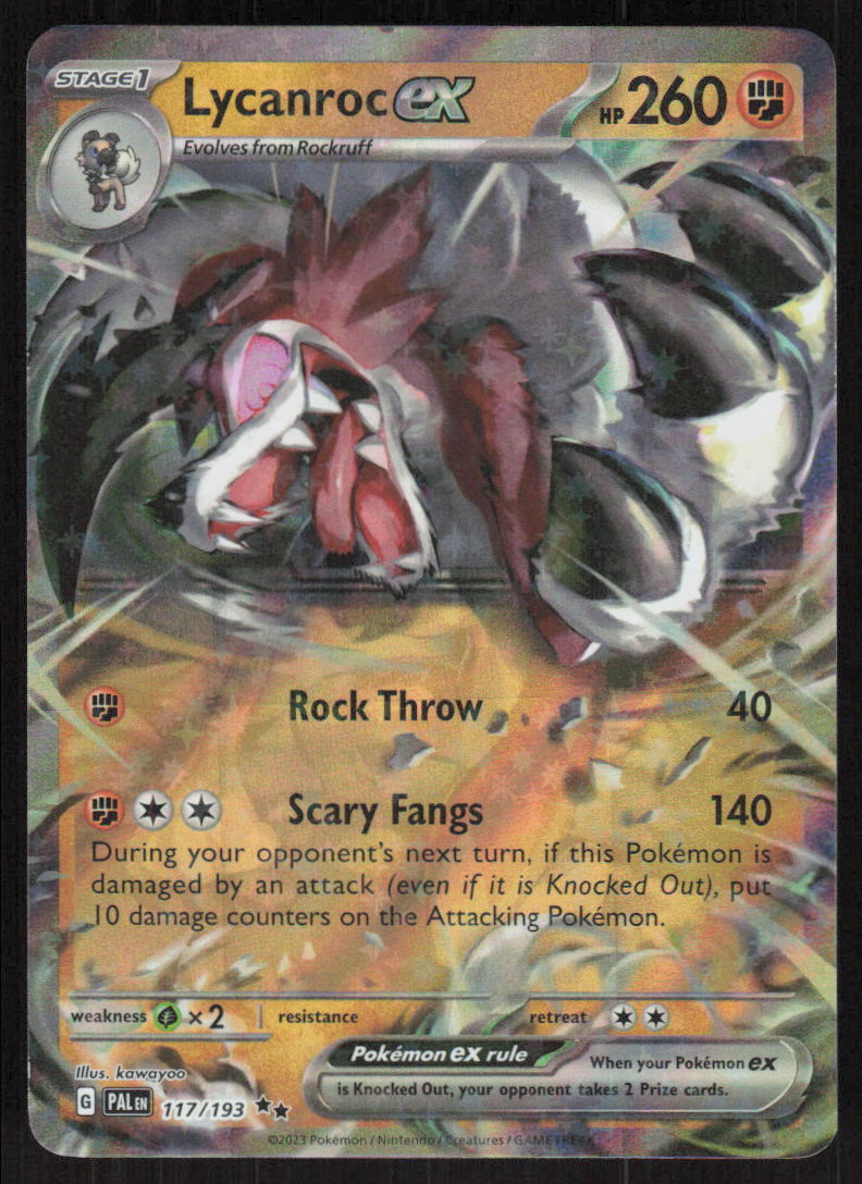 Pokemon TCG SV02: Paldea Evolved #117/193 Lycanroc ex NM