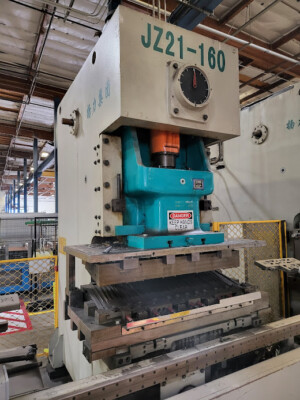 160 Ton, Used Ying Lin Side Gap Frame Punch Press (Open Back Fixed Bed Press)...