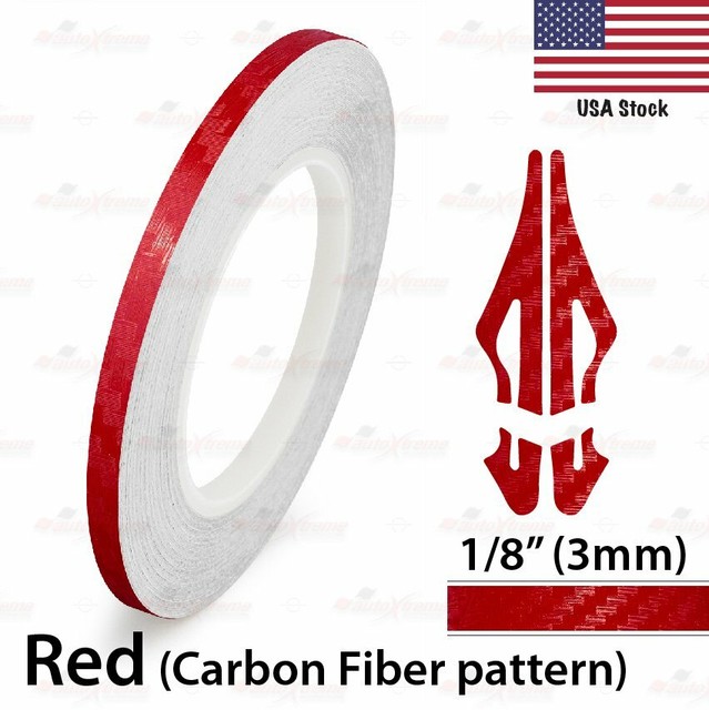 CARBON FIBER RED 1/8" PIN STRIPE Car Model Pinstriping TAPE Vinyl Sticker 3mm eBay