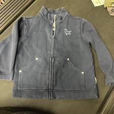 Janie and Jack 4 ZIP PULLOVER Dog Navy 4y