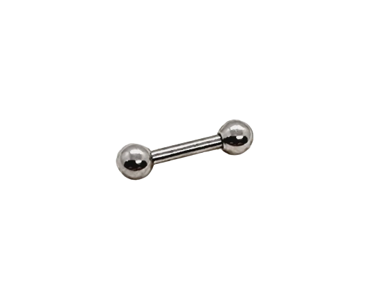 Piercing sopracciglia barretta diritta in acciaio bilancino banana sfere 3 mm da - Immagine 2 di 4