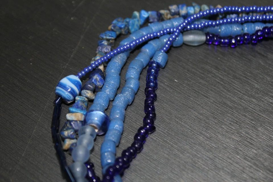 Superbe Collier Touareg  (Lapis-lazuli & Perles du désert) - Photo 4/4
