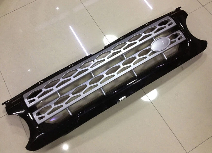Cubierta de panal de parrilla delantera negra plateada para Land Rover Discovery 4 LR4 2010-13 Foto 3 de 3