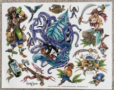 Tattoo Studio Shop Flash Single By Harley Sparks Pirates Life Sea 11"X14" Print