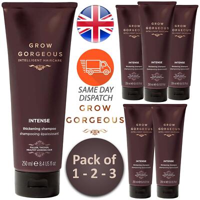 Grow Gorgeous Intense Thickening Hair Care Shampoo 250ml Hydrating Pack of 1-3