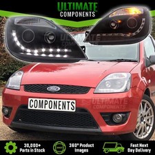 Ford Fiesta Mk6 2002-2008 ST150 Projector LED DRL R8 Devil Eye Headlights Black