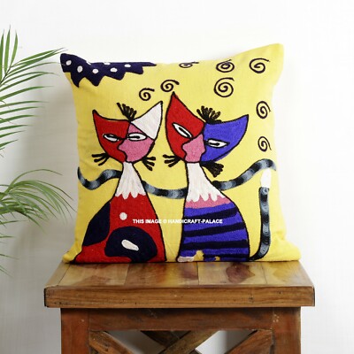 Katzen-Kissen-Stick-Set – Kreuzstich-Vorlage Mit Garn & Nadel, 34,5 X 46,5 Cm