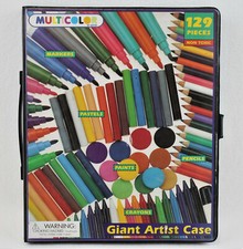Art Set Artist Kit 129 Pc Drawing Sketching Pastel Water Color Assortment 1995