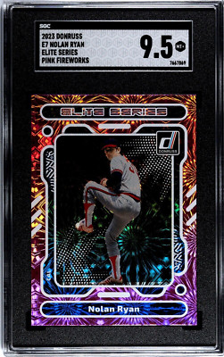 2023 Donruss E7 Nolan Ryan Elite Series PINK FIREWORKS SGC 9.5 MINT+