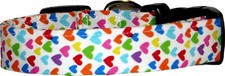 Mini Rainbow Hearts on White Valentines Day Handmade Dog Collar