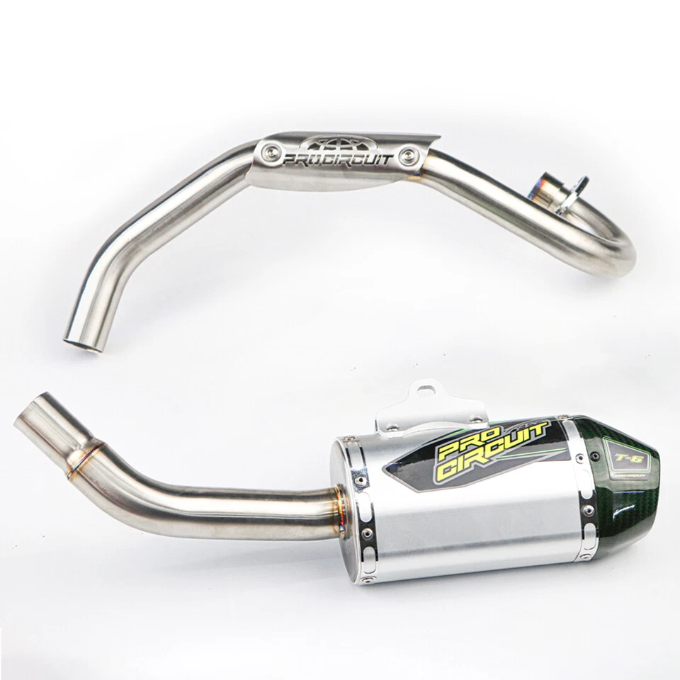 Full System Exhaust Muffer Racing Pipe Carbon Green Fit For KAWASAKI KLX110L - Image 4 of 4