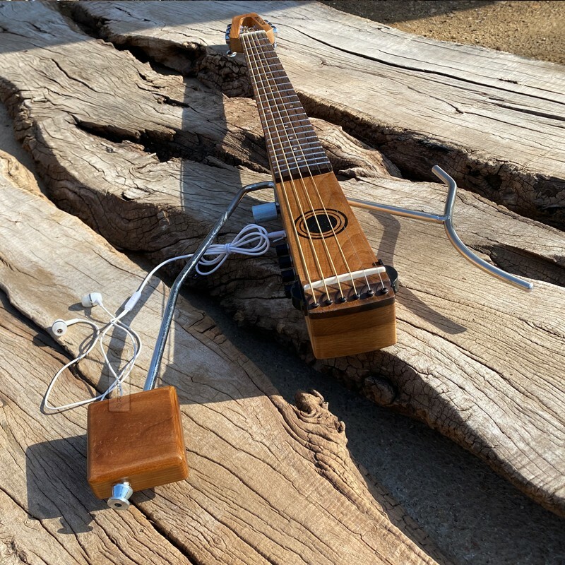 Acepro Mini Electric Acoustic Guitar Mute Travel Guitar Roast Maple