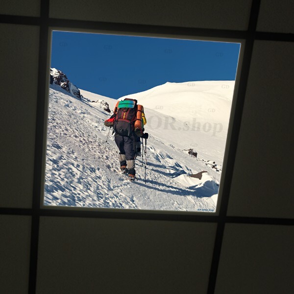 Décor pour dalles led 60x60 cm Alpinisme 2 pour s'évader au bureau