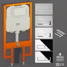 RAK 1.14M Slimline Concealed Cistern Toilet WC Frame & Chrome Flush Plate 3 in 1