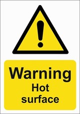 WARNING HOT SURFACE A5/A4/A3 STICKER/FOAMEX SITE/SAFETY SIGNAGE