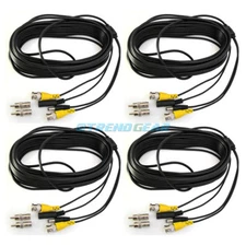 4X 50FT 15M BNC CCTV SURVEILLANCE SECURITY CAMERA VIDEO DC POWER CABLE WIRE CORD