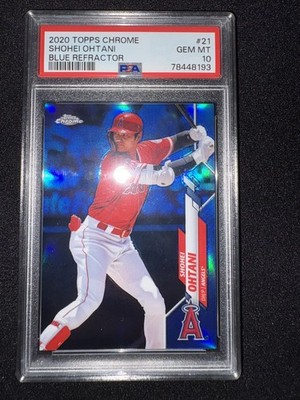 SHOHEI OHTANI 2020 TOPPS CHROME BLUE REFRACTOR  #17/150 JERSEY # ANGELS PSA 10