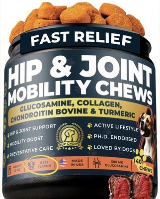 Glucosamine 500mg Hip & Joint for Dogs   Chondroitin, Collagen, MSM & Turmeri...