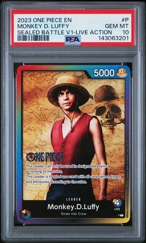2023 ONE PIECE PROMOS #P MONKEY D. LUFFY SEALED BATTLE V1-LIVE ACTION PSA 10