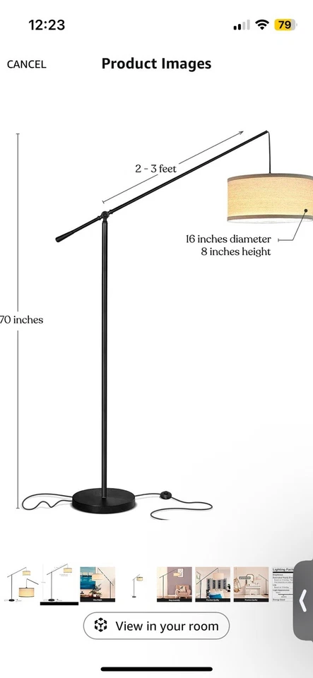 Lámpara de arco contemporánea Brightech Hudson Tech 2 alta Foto 2 de 4