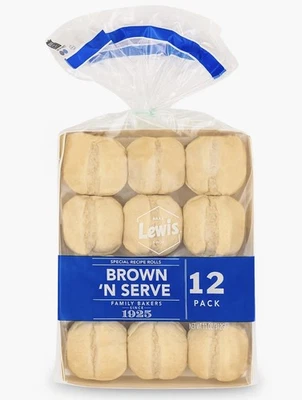 Lewis Bake Shop Brown ‘N Serve Dinner Rolls, 12 Ct, FREE SHIPPING!