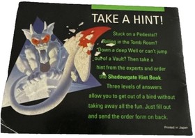 Authentic Original Nintendo NES Shadowgate Manual Only! Instruction booklet