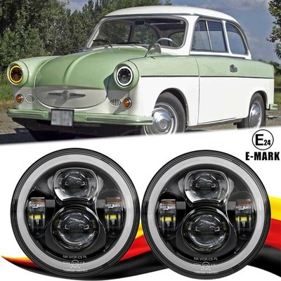 Paar E24 LED Scheinwerfer mit Tagfahrlicht Blinker Für Trabant 1.1, P50, P600