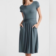 Quince Midi Dress in Steel Gray