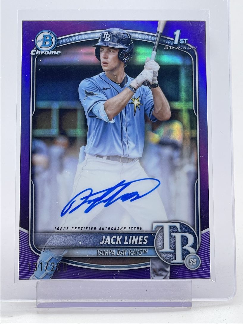 JACK LINES 2025 BOWMAN CHROME 1ST AUTOGRAPH PURPLE A AUTO /250 Q3249