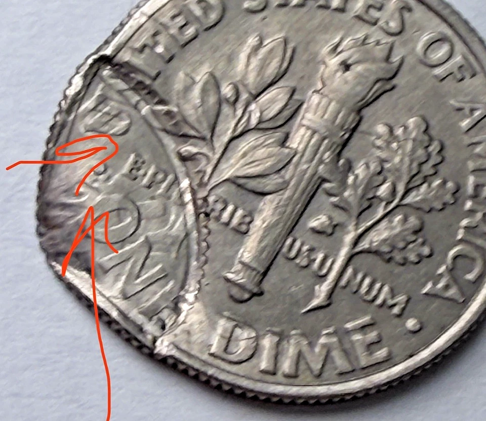 2000-D Mint Error (Damage?) Double Struck? US 10c ~ WOW ~ Y93 - Image 2 of 4