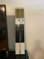 NEW LOT OF 2 MAINSTAYS 3/4" GOLD END CAP ADJUSTABLE SINGLE CURTAIN ROD 30-84"